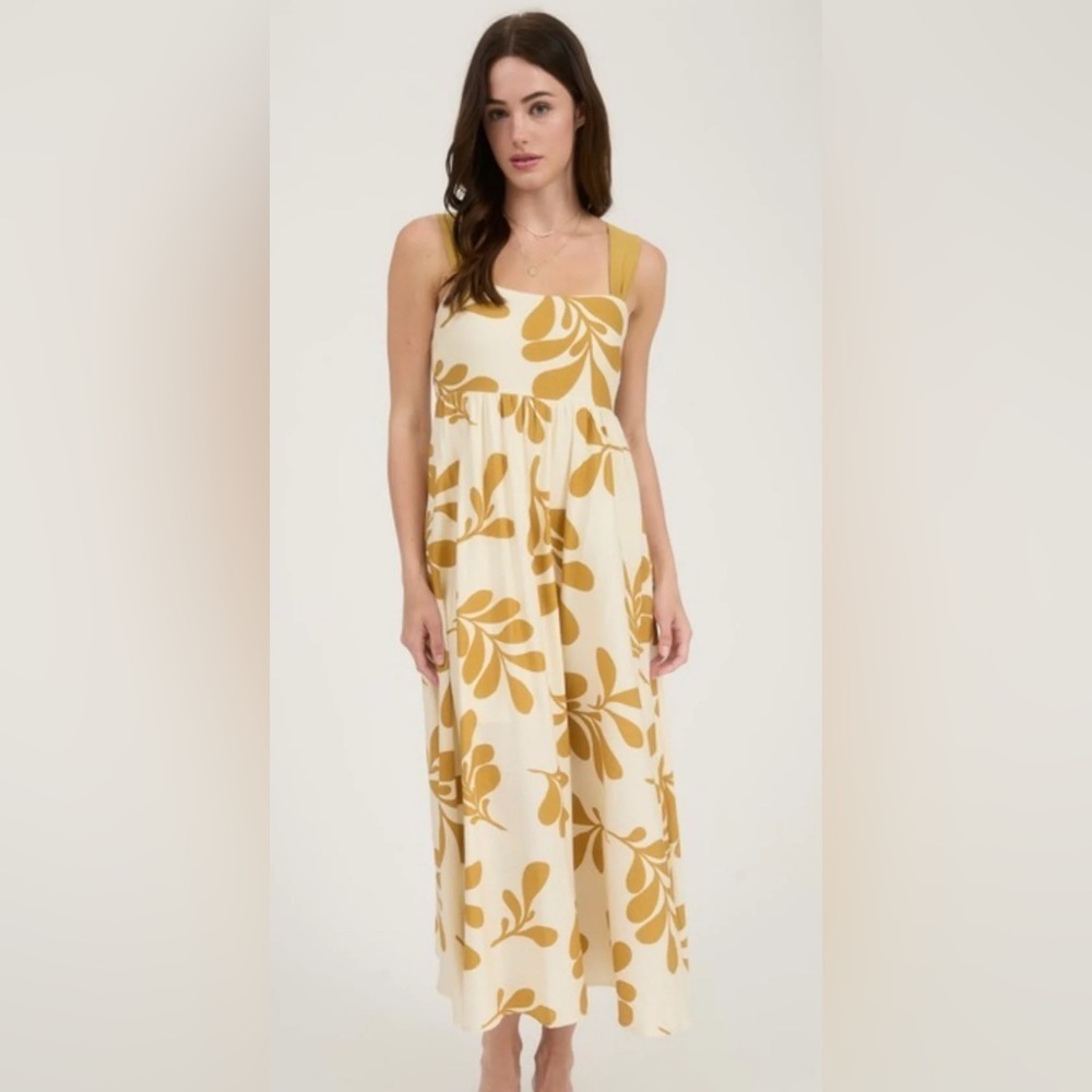 Blu Pepper Annie Mustard Print Dress Size S